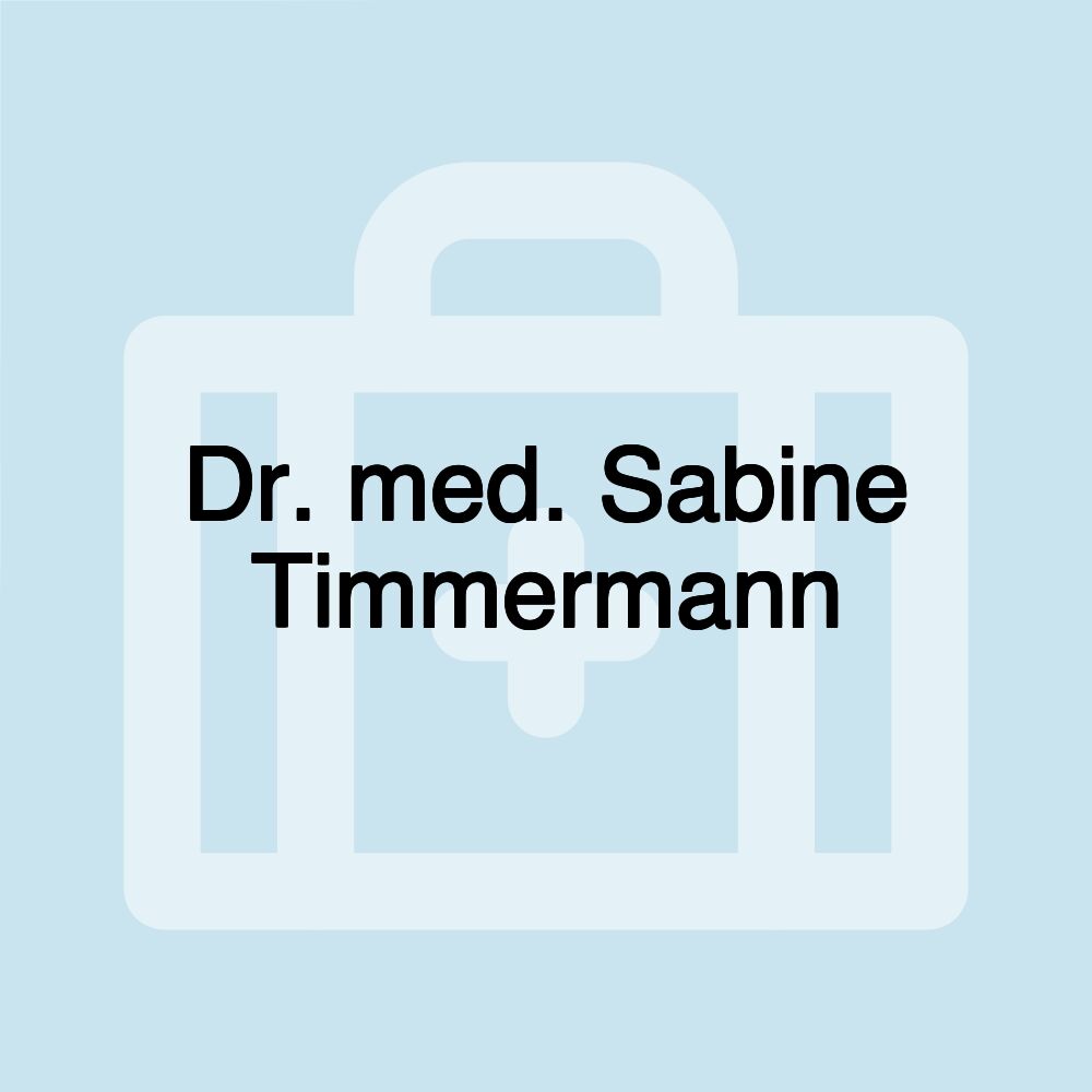 Dr. med. Sabine Timmermann