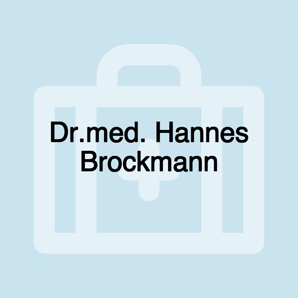 Dr.med. Hannes Brockmann