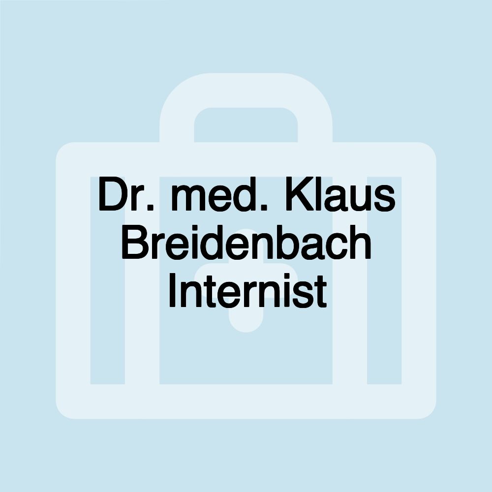 Dr. med. Klaus Breidenbach Internist