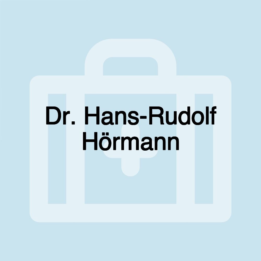 Dr. Hans-Rudolf Hörmann