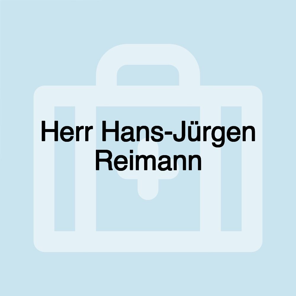 Herr Hans-Jürgen Reimann