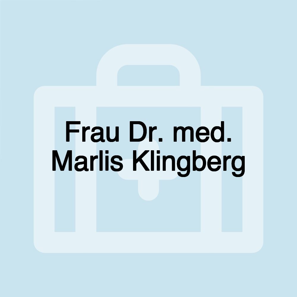 Frau Dr. med. Marlis Klingberg