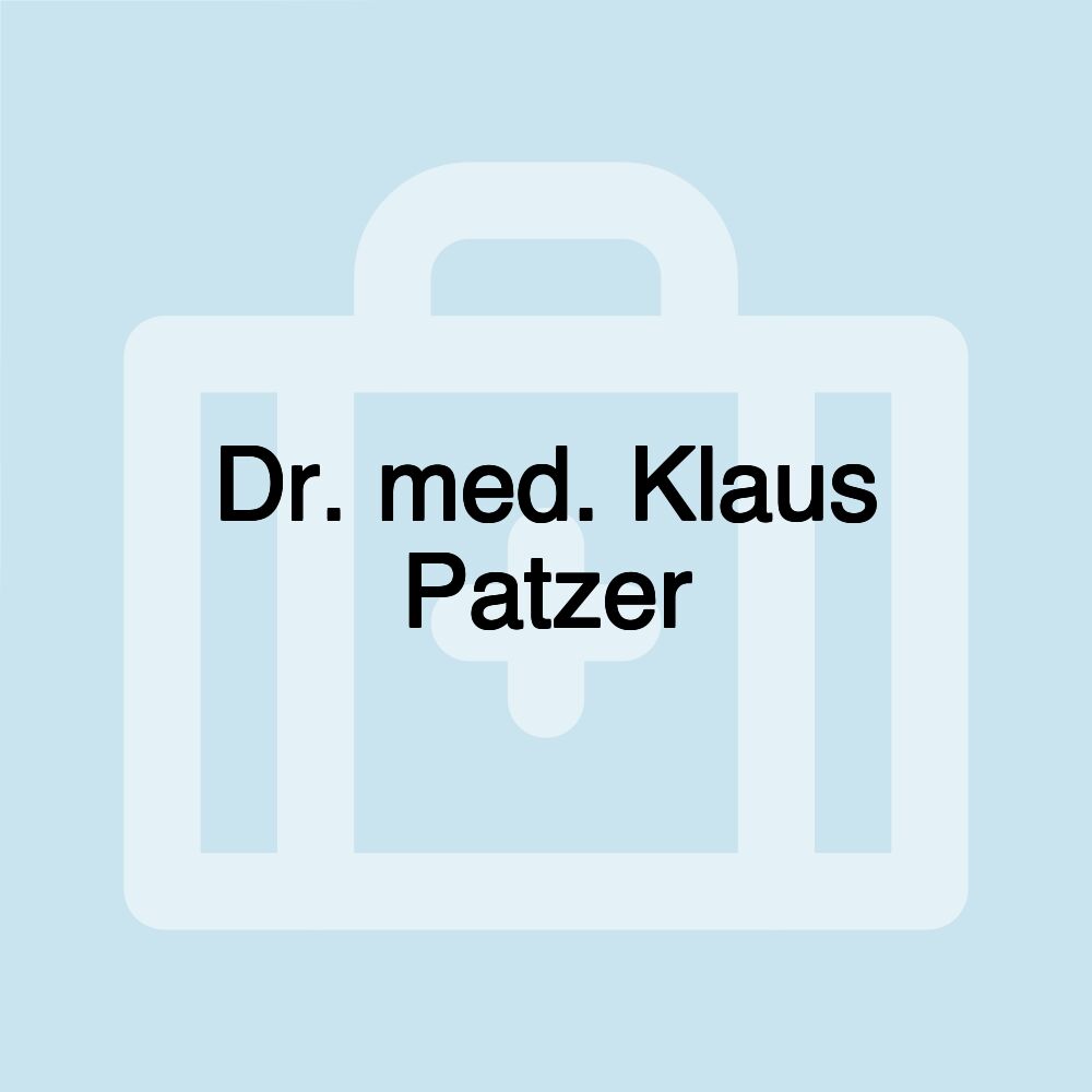 Dr. med. Klaus Patzer