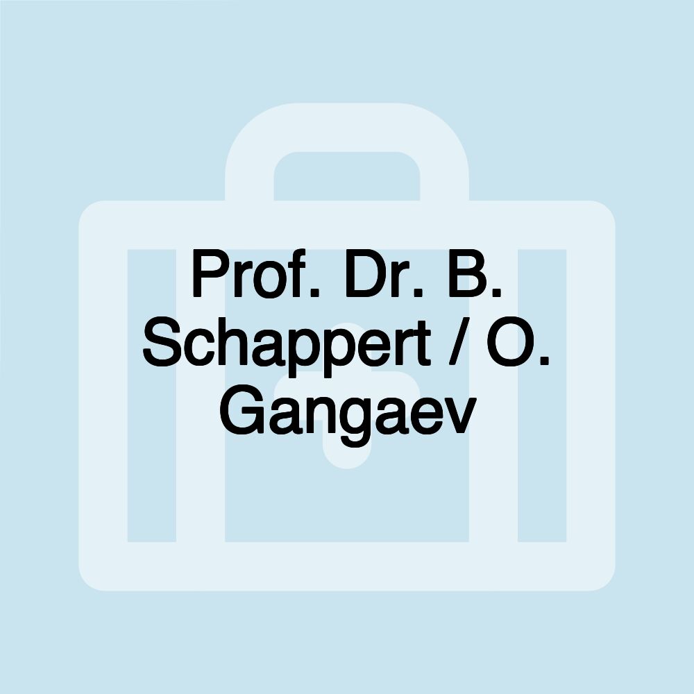 Prof. Dr. B. Schappert / O. Gangaev