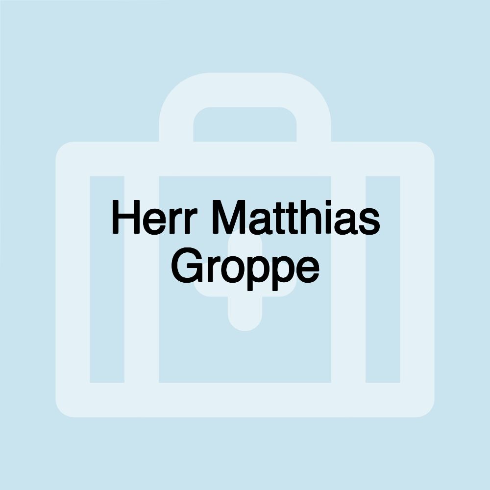 Herr Matthias Groppe