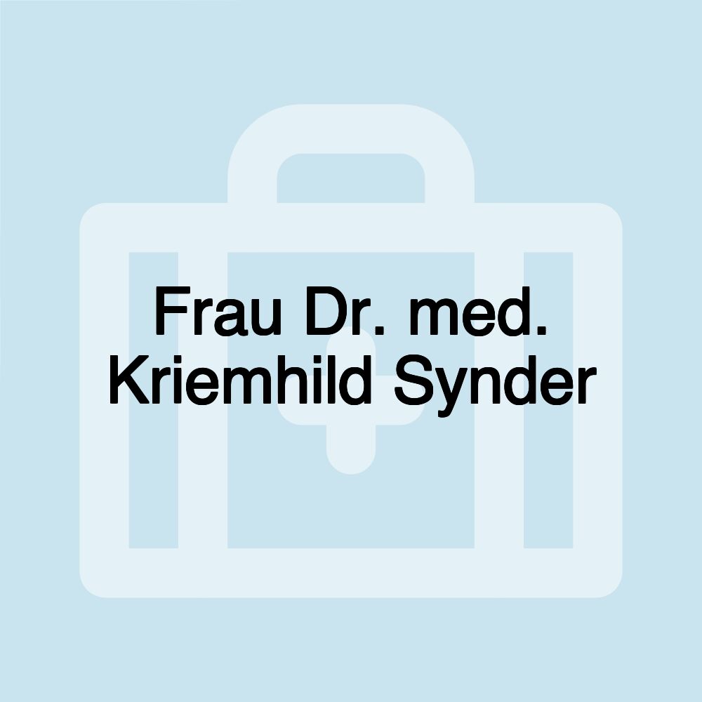 Frau Dr. med. Kriemhild Synder