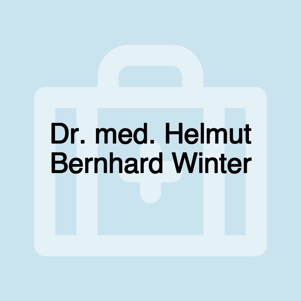 Dr. med. Helmut Bernhard Winter