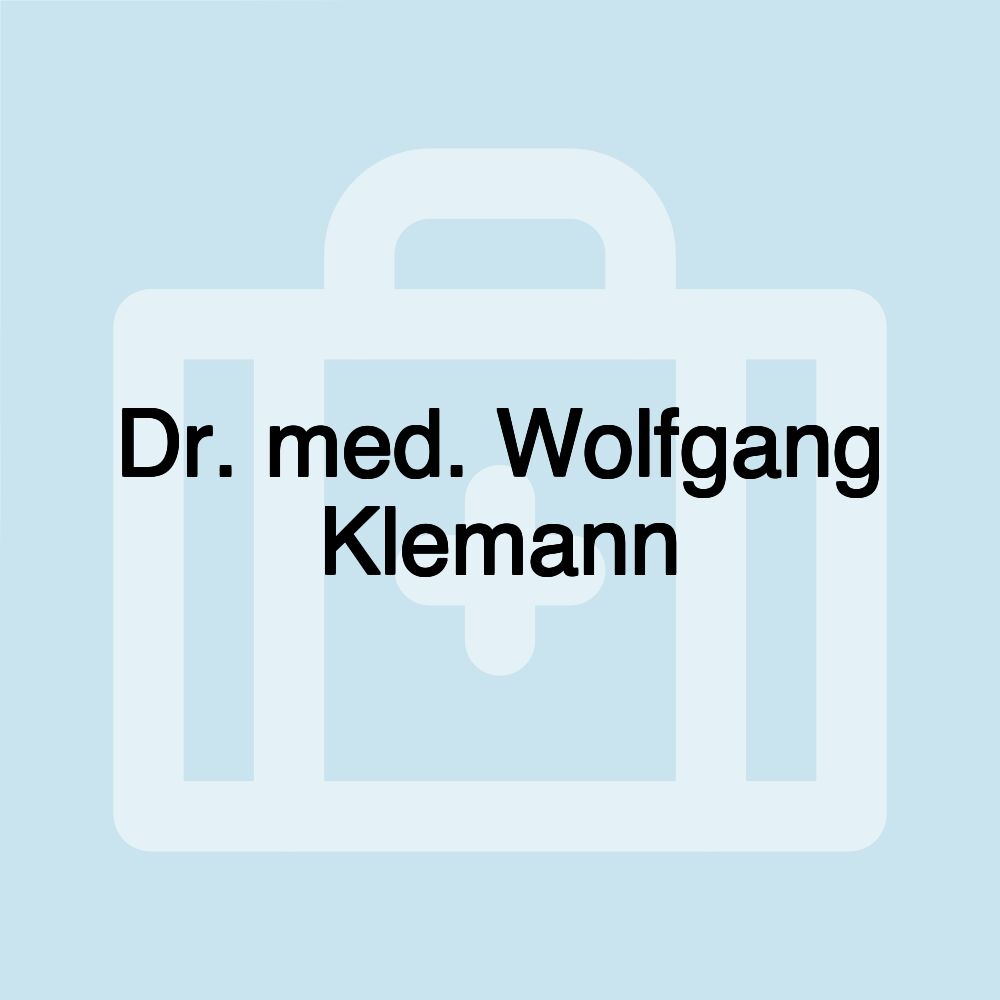 Dr. med. Wolfgang Klemann