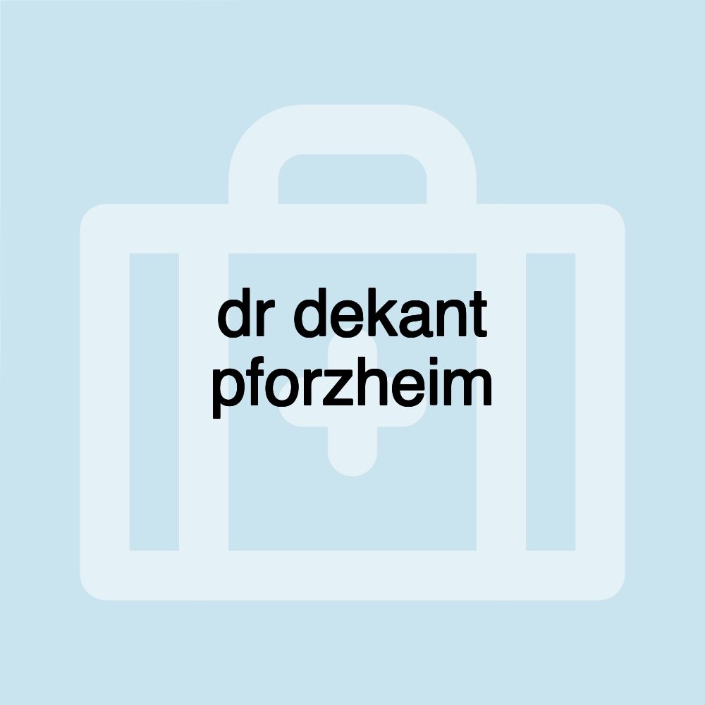 dr dekant pforzheim