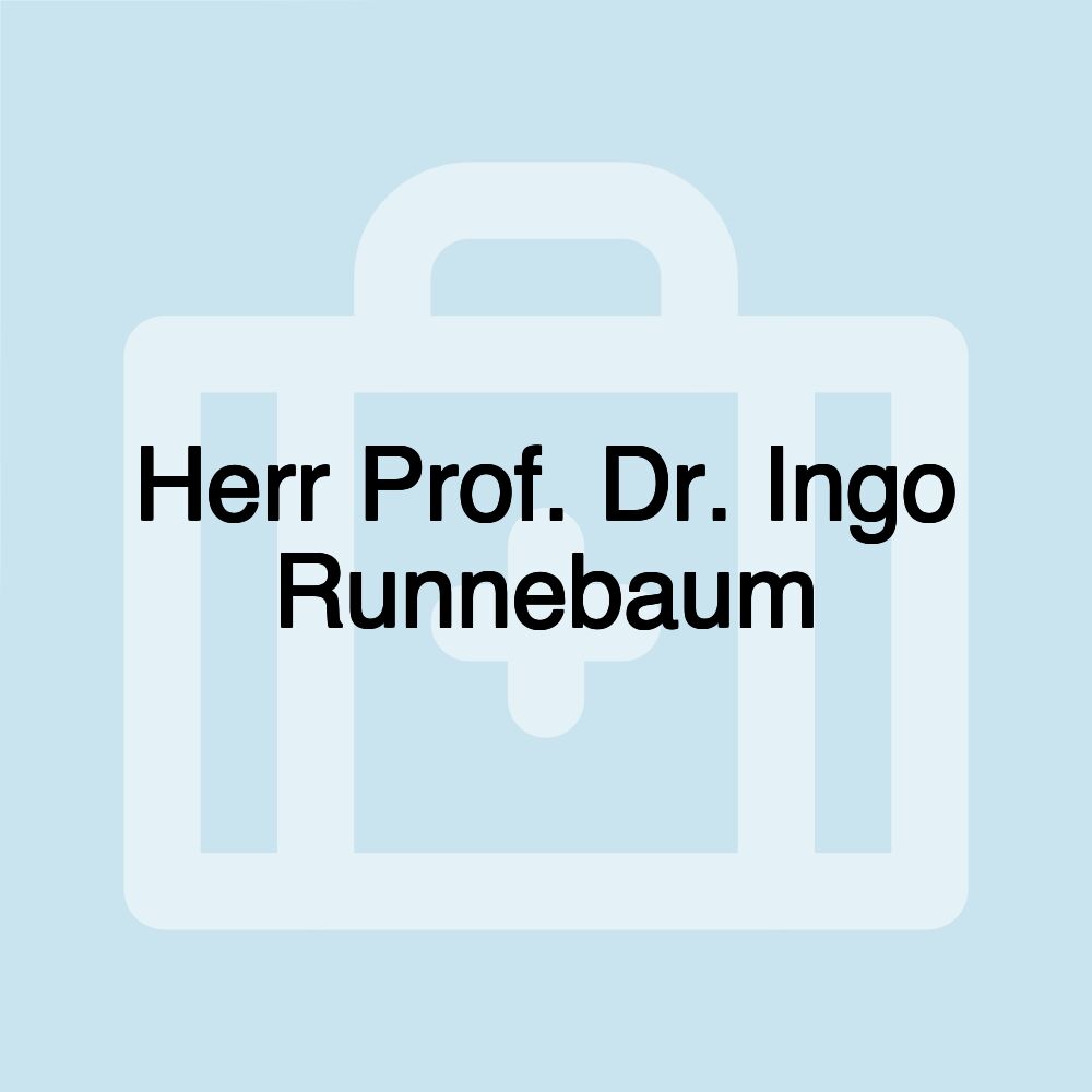 Herr Prof. Dr. Ingo Runnebaum