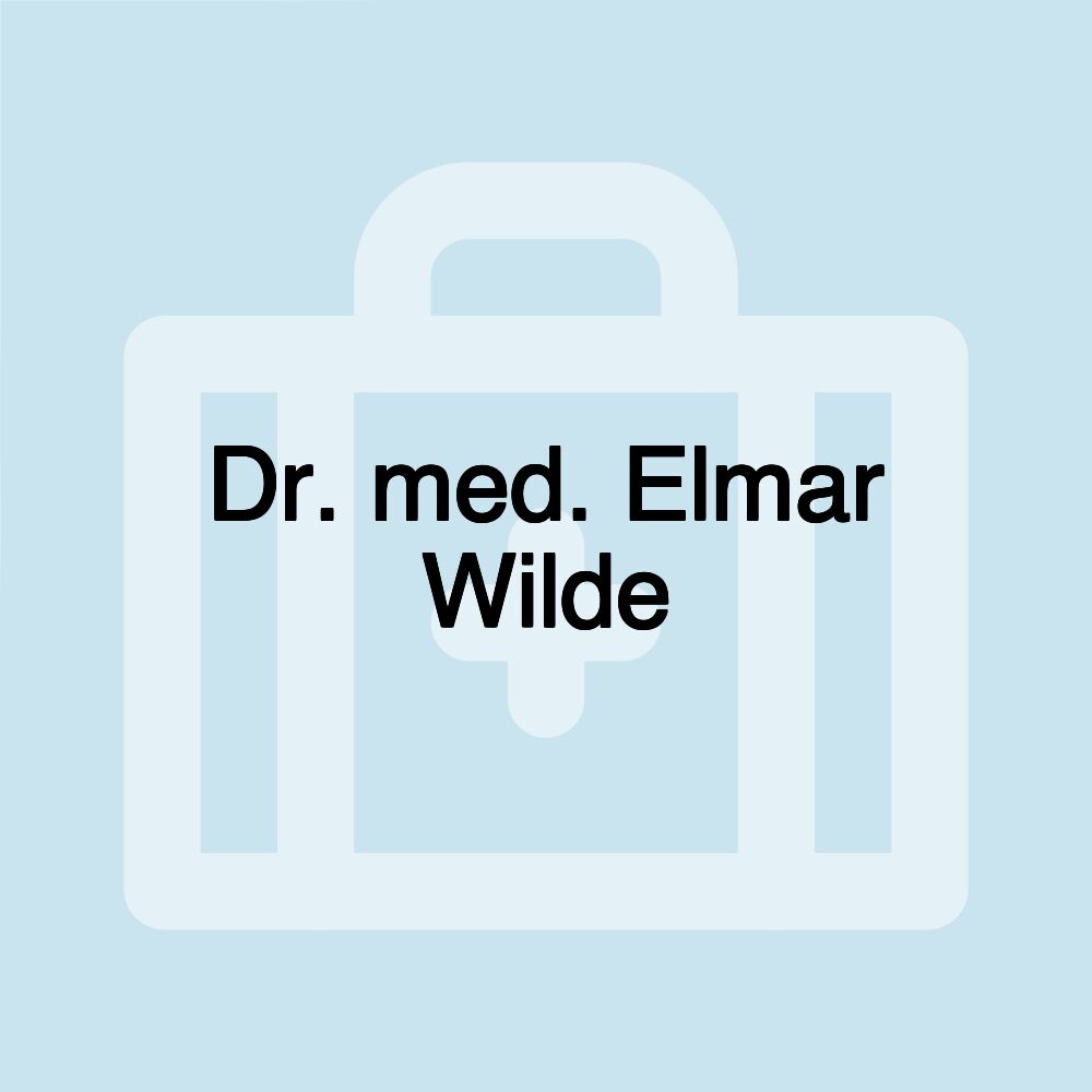 Dr. med. Elmar Wilde