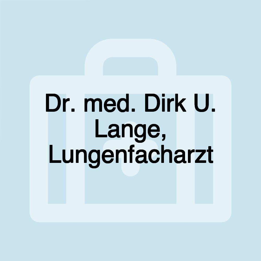 Dr. med. Dirk U. Lange, Lungenfacharzt