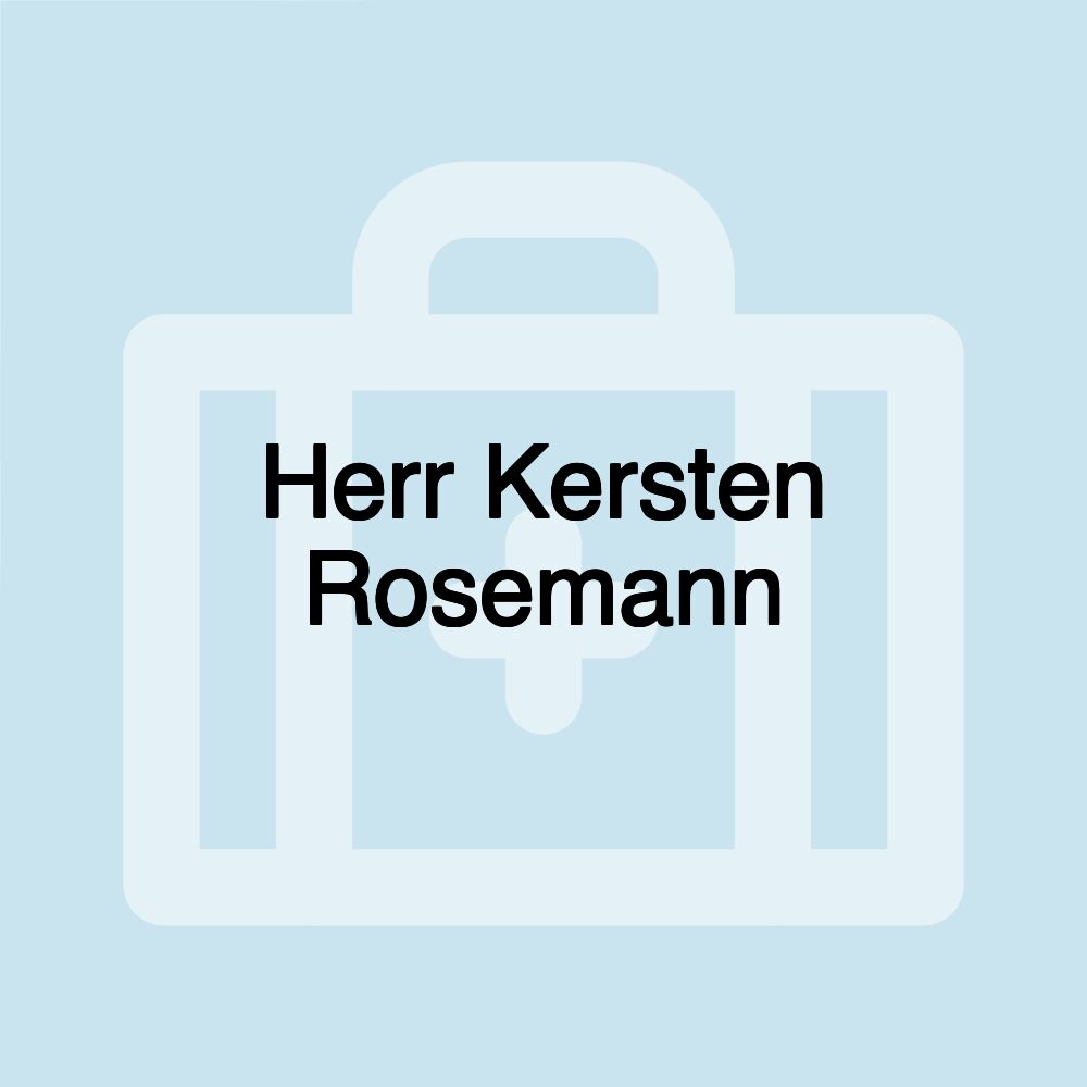 Herr Kersten Rosemann