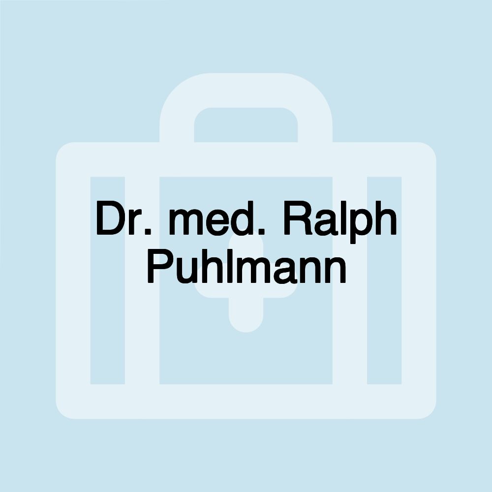 Dr. med. Ralph Puhlmann