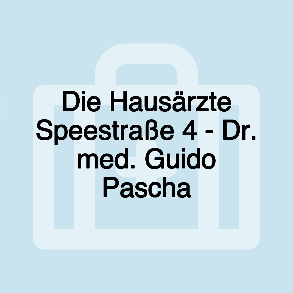 Die Hausärzte Speestraße 4 - Dr. med. Guido Pascha