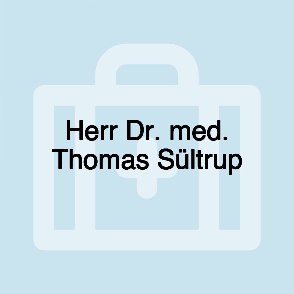 Herr Dr. med. Thomas Sültrup