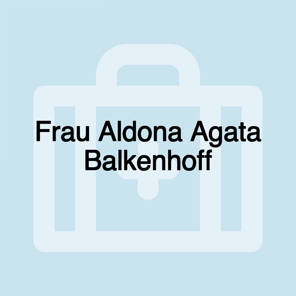 Frau Aldona Agata Balkenhoff