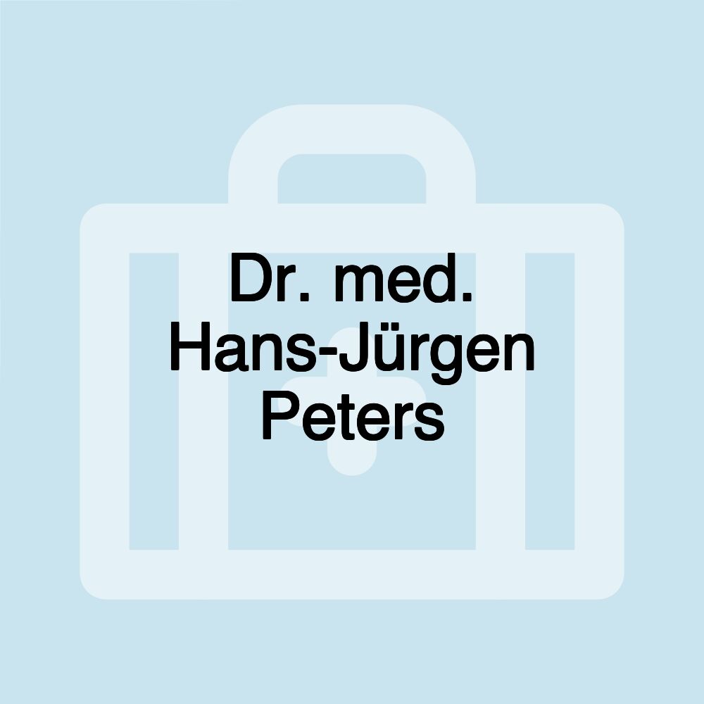 Dr. med. Hans-Jürgen Peters