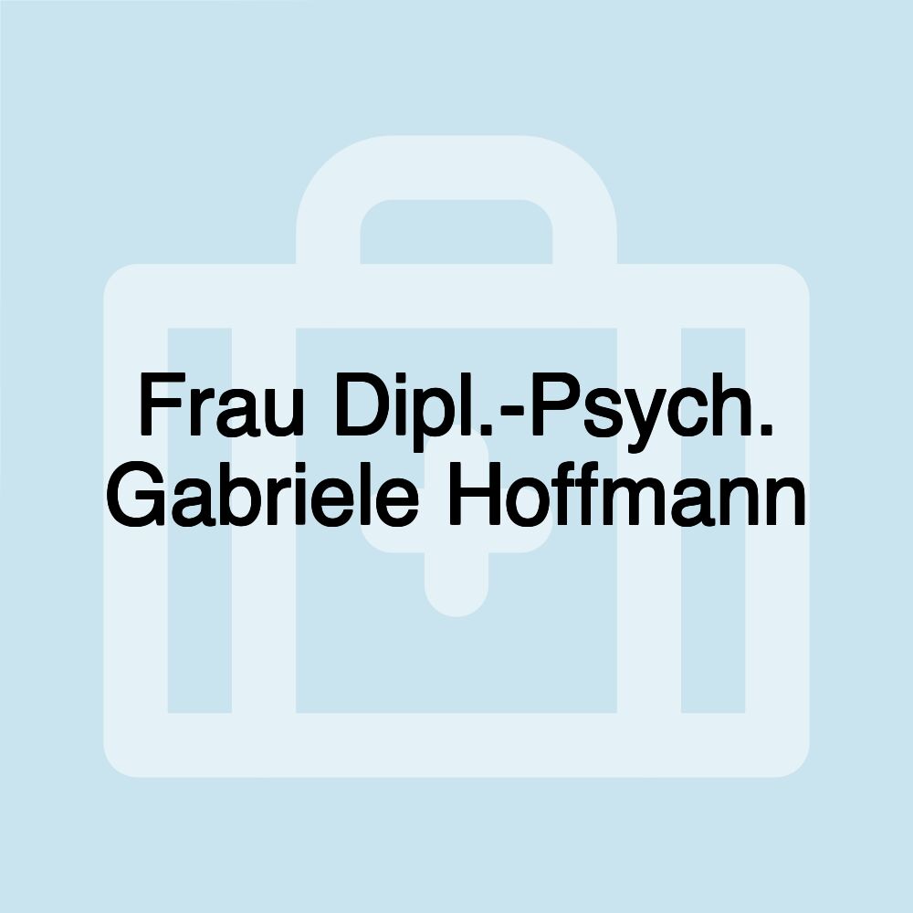 Frau Dipl.-Psych. Gabriele Hoffmann