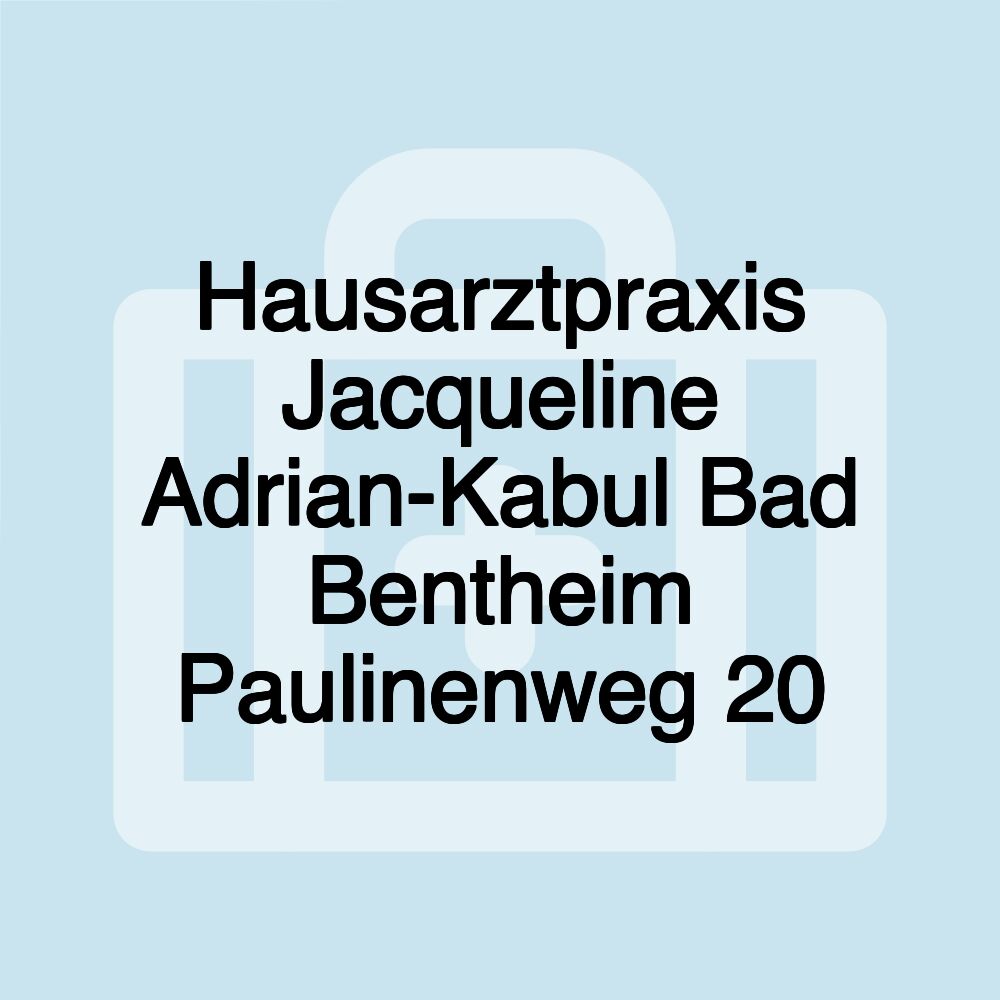 Hausarztpraxis Jacqueline Adrian-Kabul Bad Bentheim Paulinenweg 20