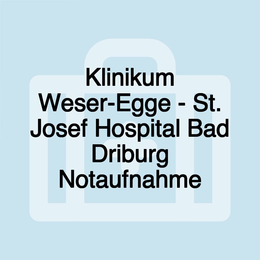 Klinikum Weser-Egge - St. Josef Hospital Bad Driburg Notaufnahme