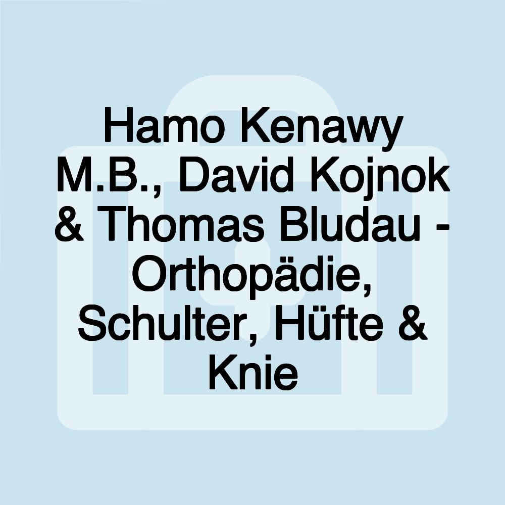 Hamo Kenawy M.B., David Kojnok & Thomas Bludau - Orthopädie, Schulter, Hüfte & Knie