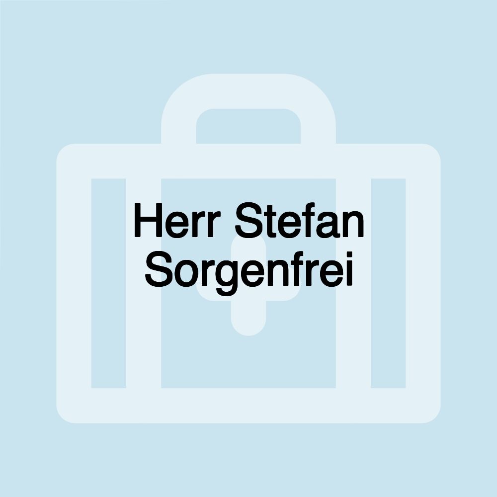 Herr Stefan Sorgenfrei