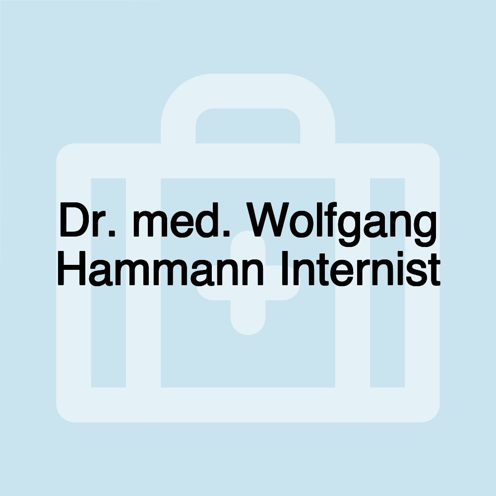 Dr. med. Wolfgang Hammann Internist