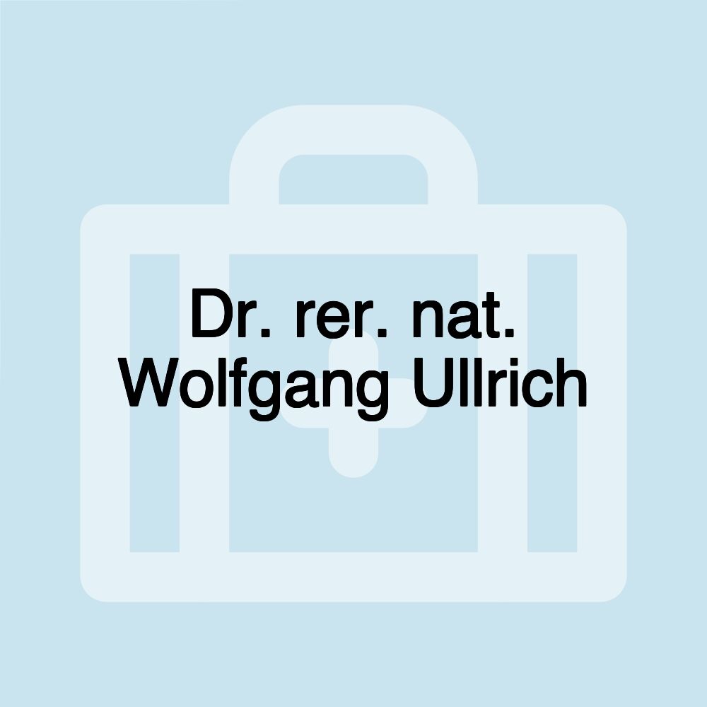 Dr. rer. nat. Wolfgang Ullrich