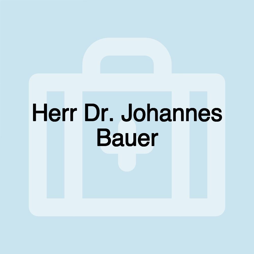 Herr Dr. Johannes Bauer