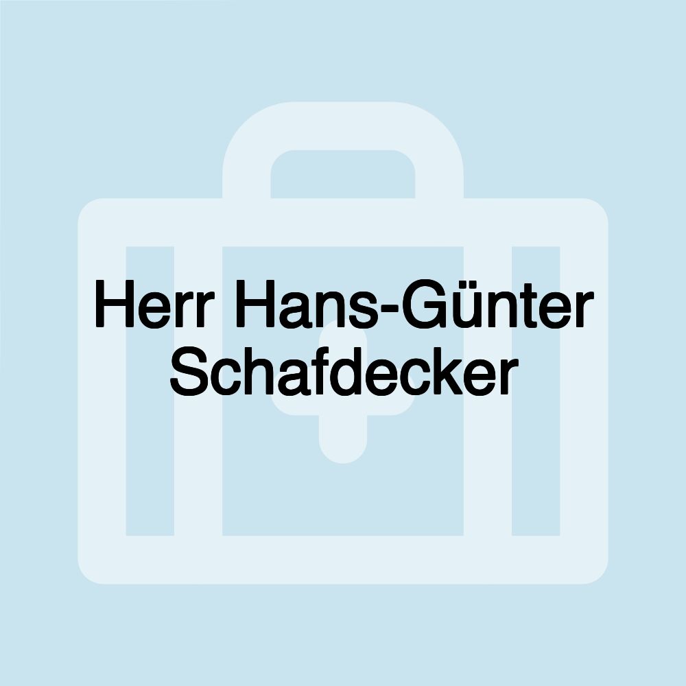 Herr Hans-Günter Schafdecker