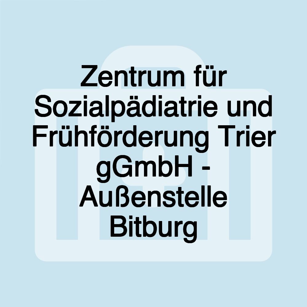 Zentrum für Sozialpädiatrie und Frühförderung Trier gGmbH - Außenstelle Bitburg