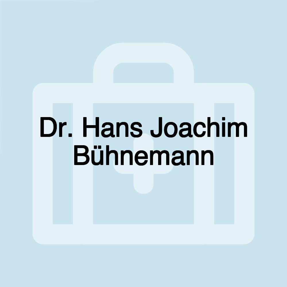 Dr. Hans Joachim Bühnemann