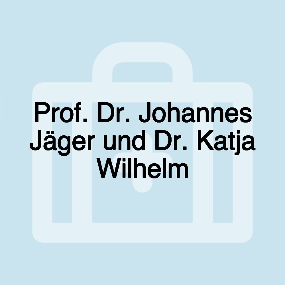 Prof. Dr. Johannes Jäger und Dr. Katja Wilhelm