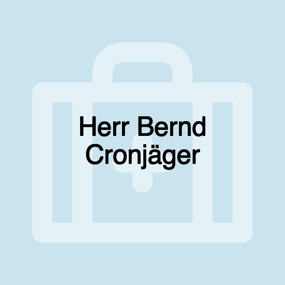 Herr Bernd Cronjäger