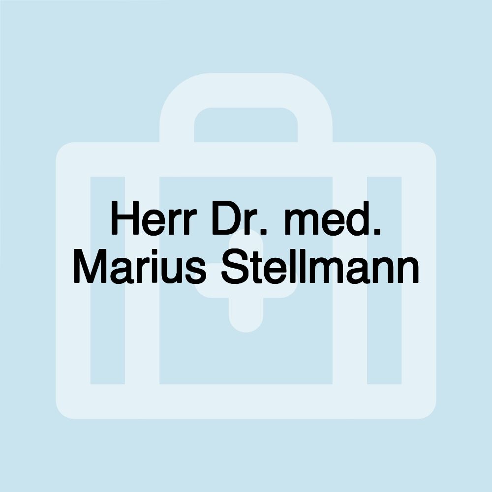 Herr Dr. med. Marius Stellmann