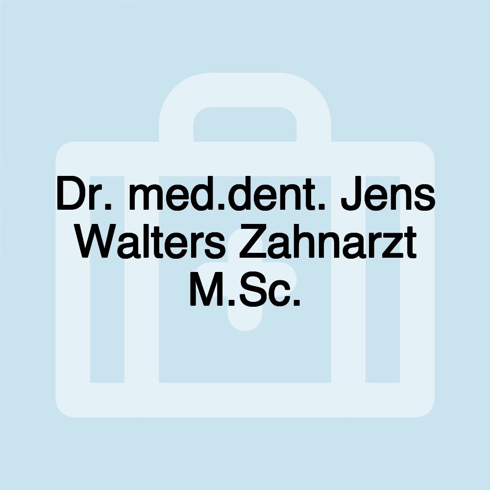 Dr. med.dent. Jens Walters Zahnarzt M.Sc.