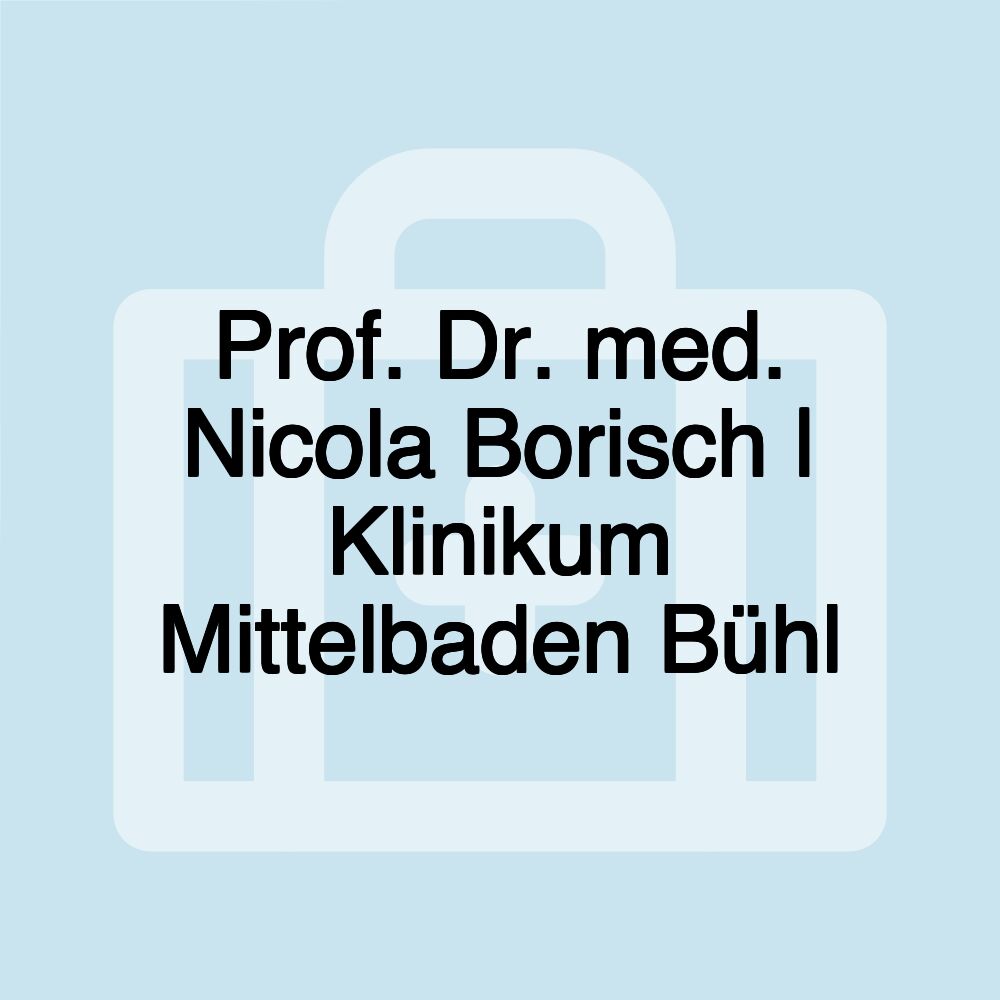 Prof. Dr. med. Nicola Borisch | Klinikum Mittelbaden Bühl