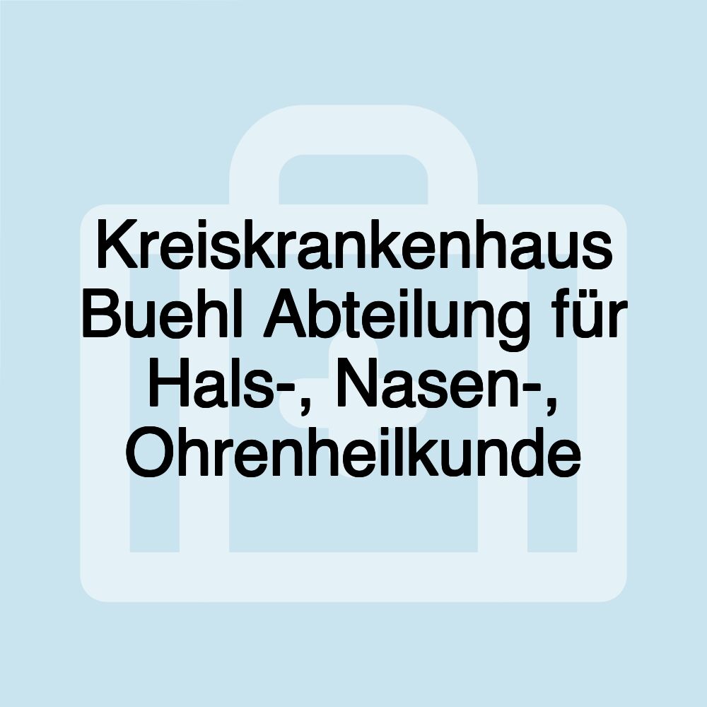 Kreiskrankenhaus Buehl Abteilung für Hals-, Nasen-, Ohrenheilkunde