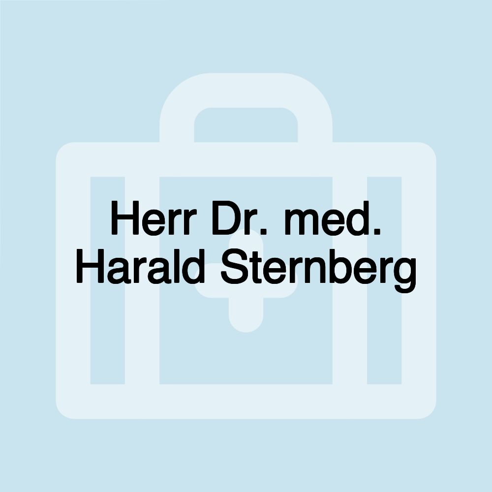 Herr Dr. med. Harald Sternberg