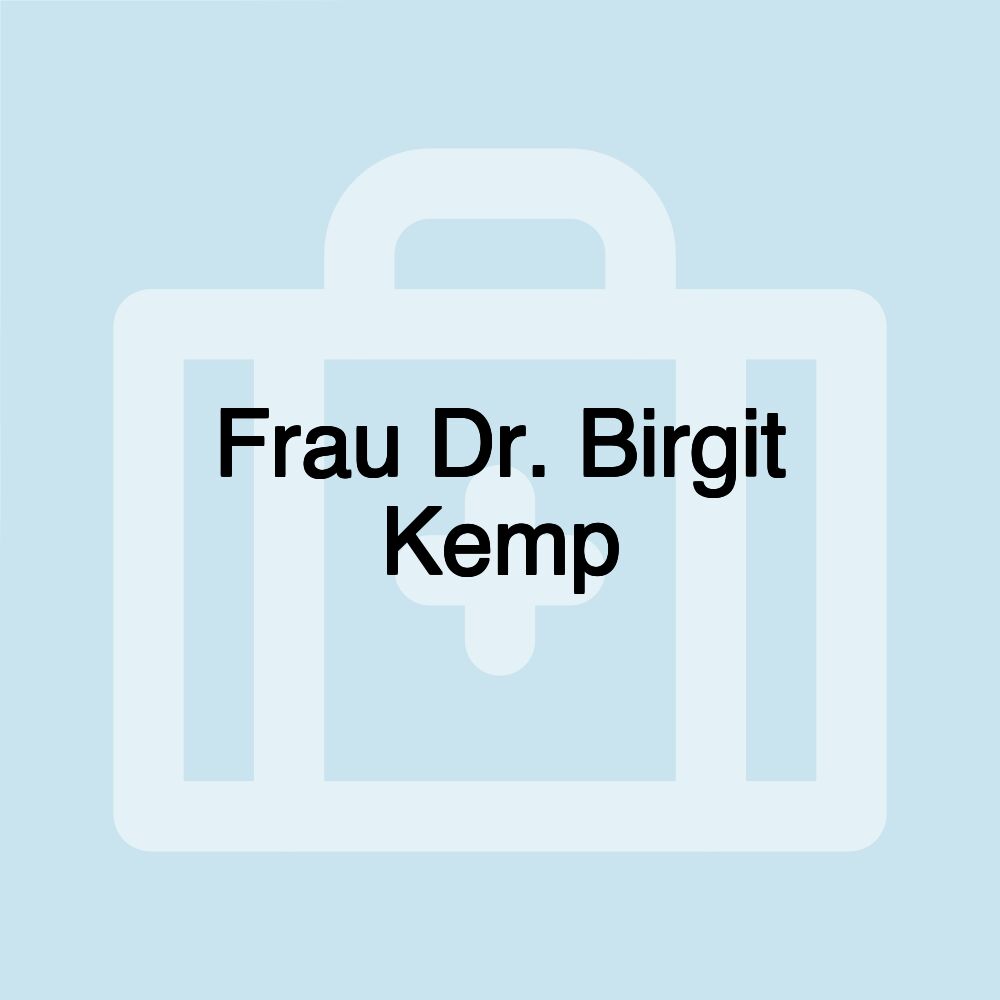 Frau Dr. Birgit Kemp