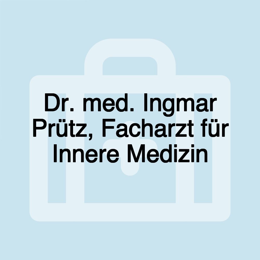 Dr. med. Ingmar Prütz, Facharzt für Innere Medizin