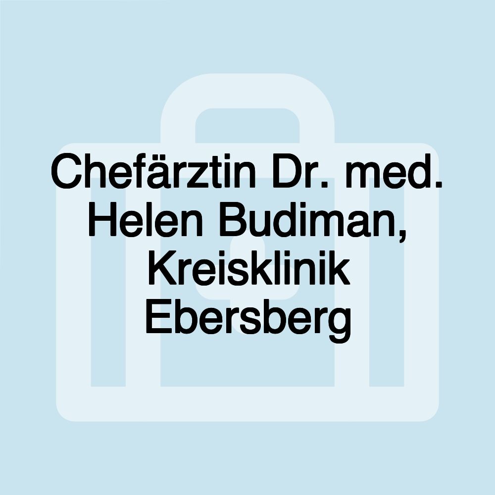 Chefärztin Dr. med. Helen Budiman, Kreisklinik Ebersberg