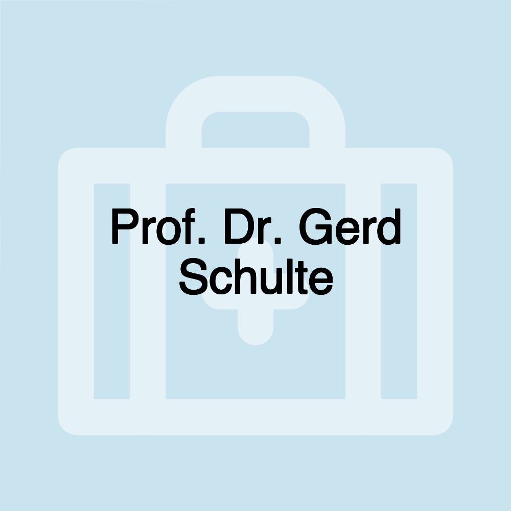 Prof. Dr. Gerd Schulte