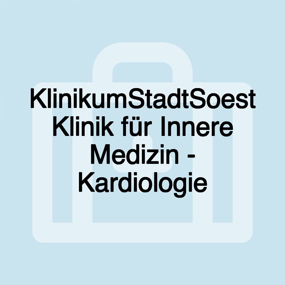 KlinikumStadtSoest Klinik für Innere Medizin - Kardiologie