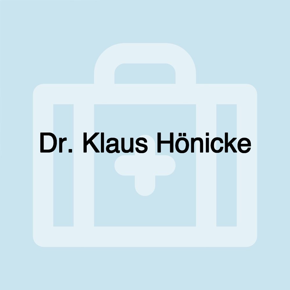 Dr. Klaus Hönicke