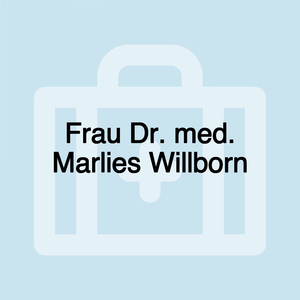 Frau Dr. med. Marlies Willborn