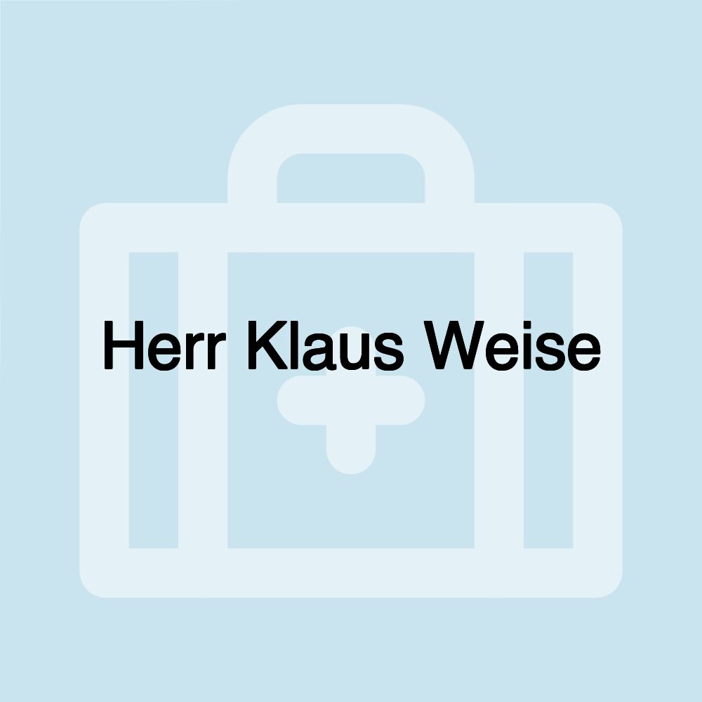 Herr Klaus Weise