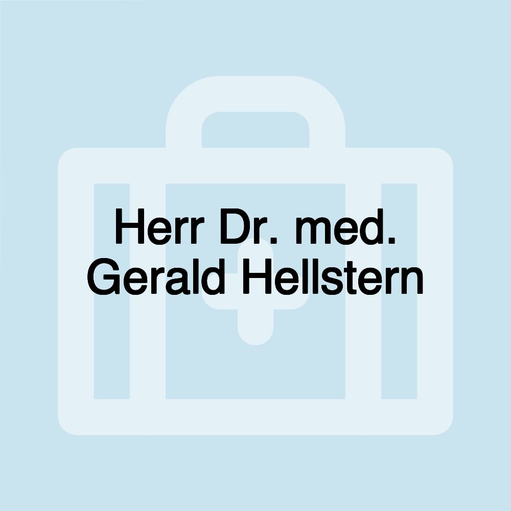 Herr Dr. med. Gerald Hellstern