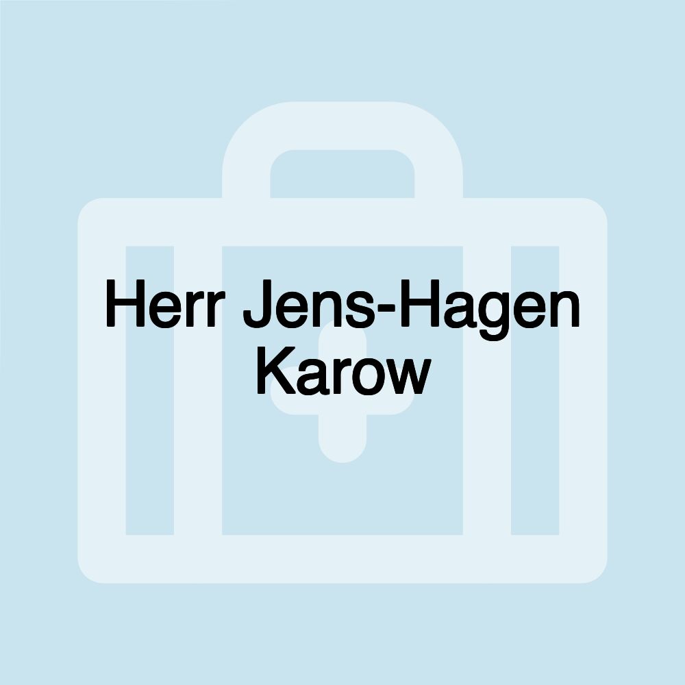 Herr Jens-Hagen Karow